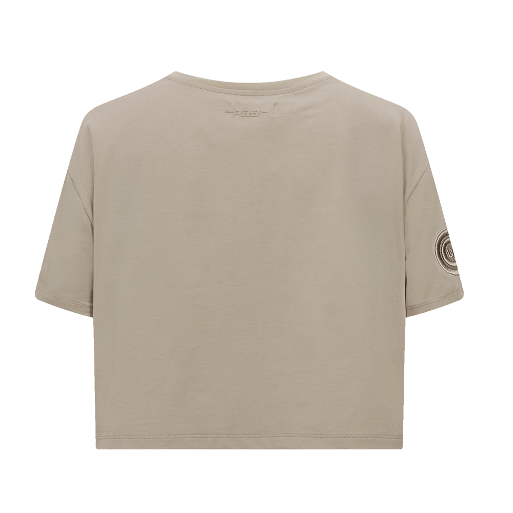 MLB CHICAGO CUBS NEUTRAL WOMEN'S BOXY TOP (TAUPE)