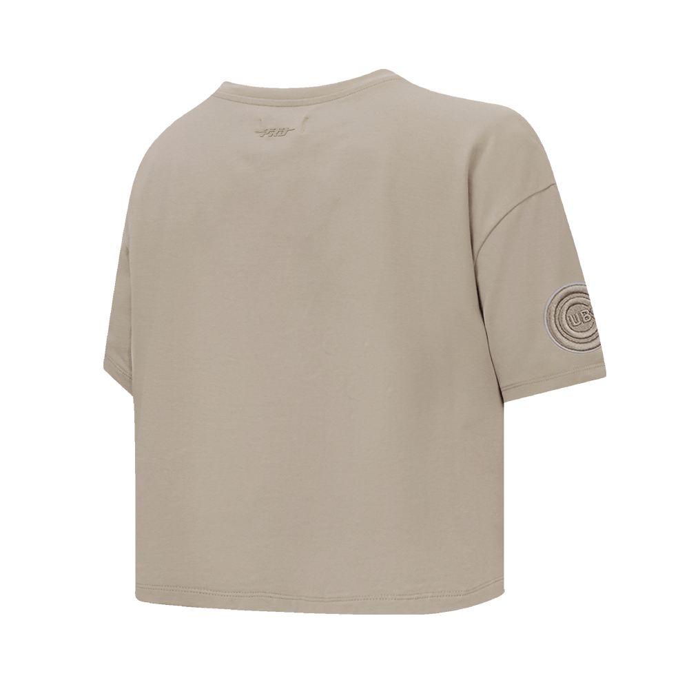 MLB CHICAGO CUBS NEUTRAL WOMEN'S BOXY TOP (TAUPE)