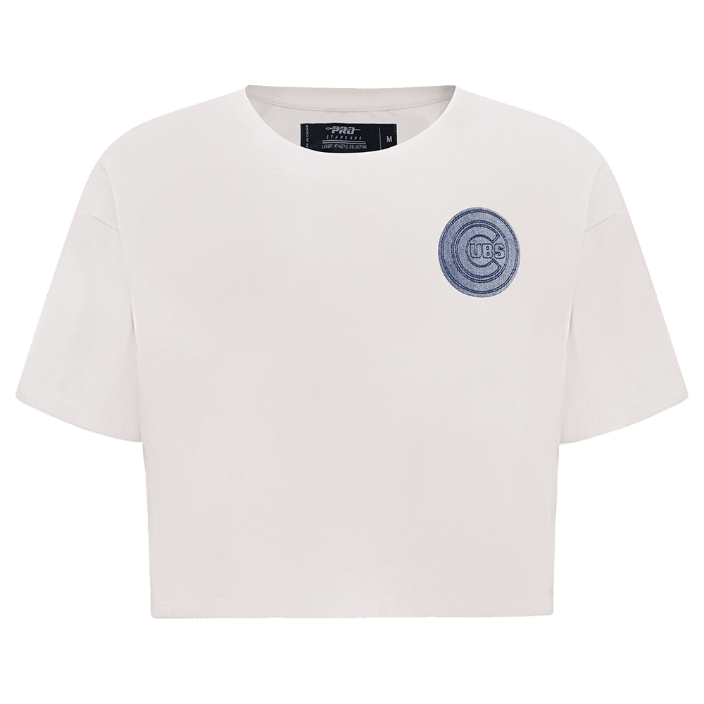 MLB CHICAGO CUBS VARSITY BLUES WOMEN'S BOXY TOP (LINEN)