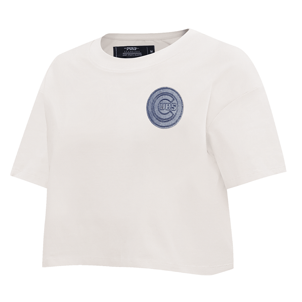 MLB CHICAGO CUBS VARSITY BLUES WOMEN'S BOXY TOP (LINEN)