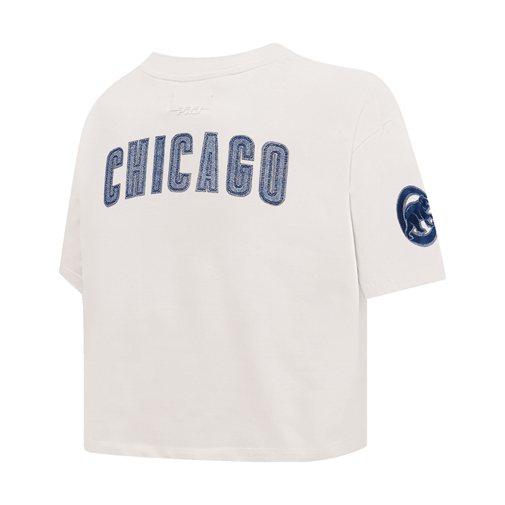 MLB CHICAGO CUBS VARSITY BLUES WOMEN'S BOXY TOP (LINEN)