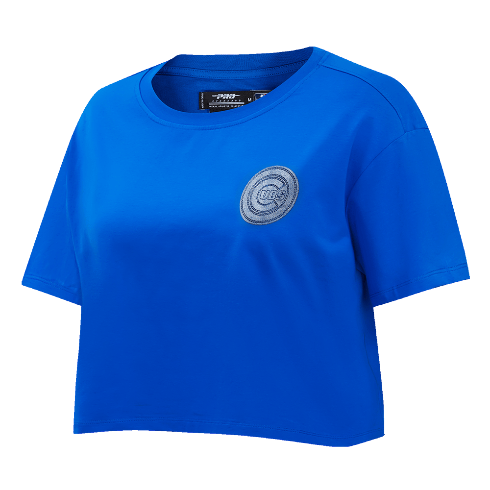 MLB CHICAGO CUBS VARSITY BLUES WOMEN'S BOXY TOP (ROYAL BLUE)