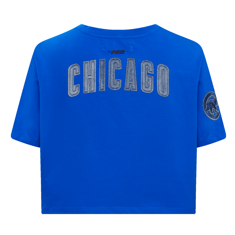 MLB CHICAGO CUBS VARSITY BLUES WOMEN'S BOXY TOP (ROYAL BLUE)