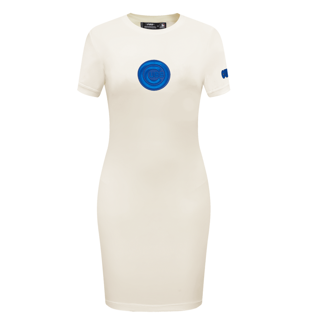 VESTIDO AJUSTADO TRIPLE TONAL PARA MUJER MLB CHICAGO CUBS (BLANCO HUESO)