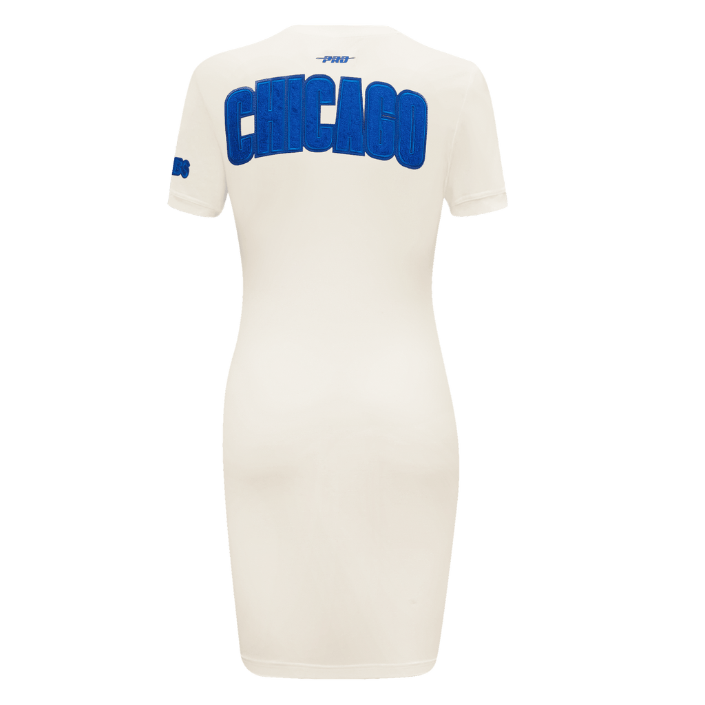VESTIDO AJUSTADO TRIPLE TONAL PARA MUJER MLB CHICAGO CUBS (BLANCO HUESO)