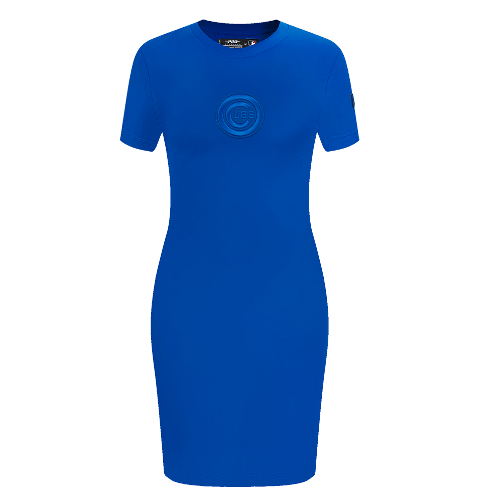 MLB CHICAGO CUBS TRIPLE TONAL BODYCON WOMEN'S DRESS (ROYAL BLUE)