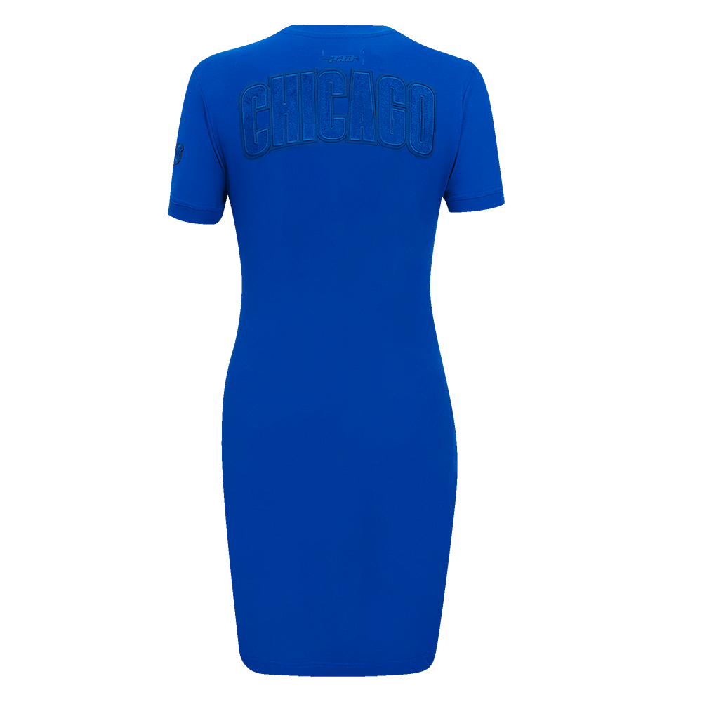 MLB CHICAGO CUBS TRIPLE TONAL BODYCON WOMEN'S DRESS (ROYAL BLUE)