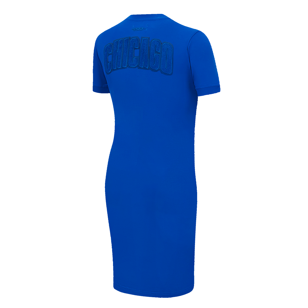 MLB CHICAGO CUBS TRIPLE TONAL BODYCON WOMEN'S DRESS (ROYAL BLUE)