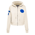 MLB CHICAGO CUBS TRIPLE TONAL WOMEN'S DOUBLE KNIT FULL ZIP HOODIE (EGGSHELL)
