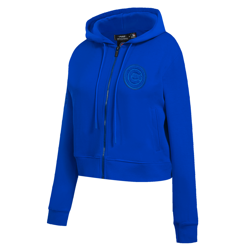 MLB CHICAGO CUBS TRIPLE TONAL WOMEN'S DOUBLE KNIT FULL ZIP HOODIE (ROYAL BLUE)