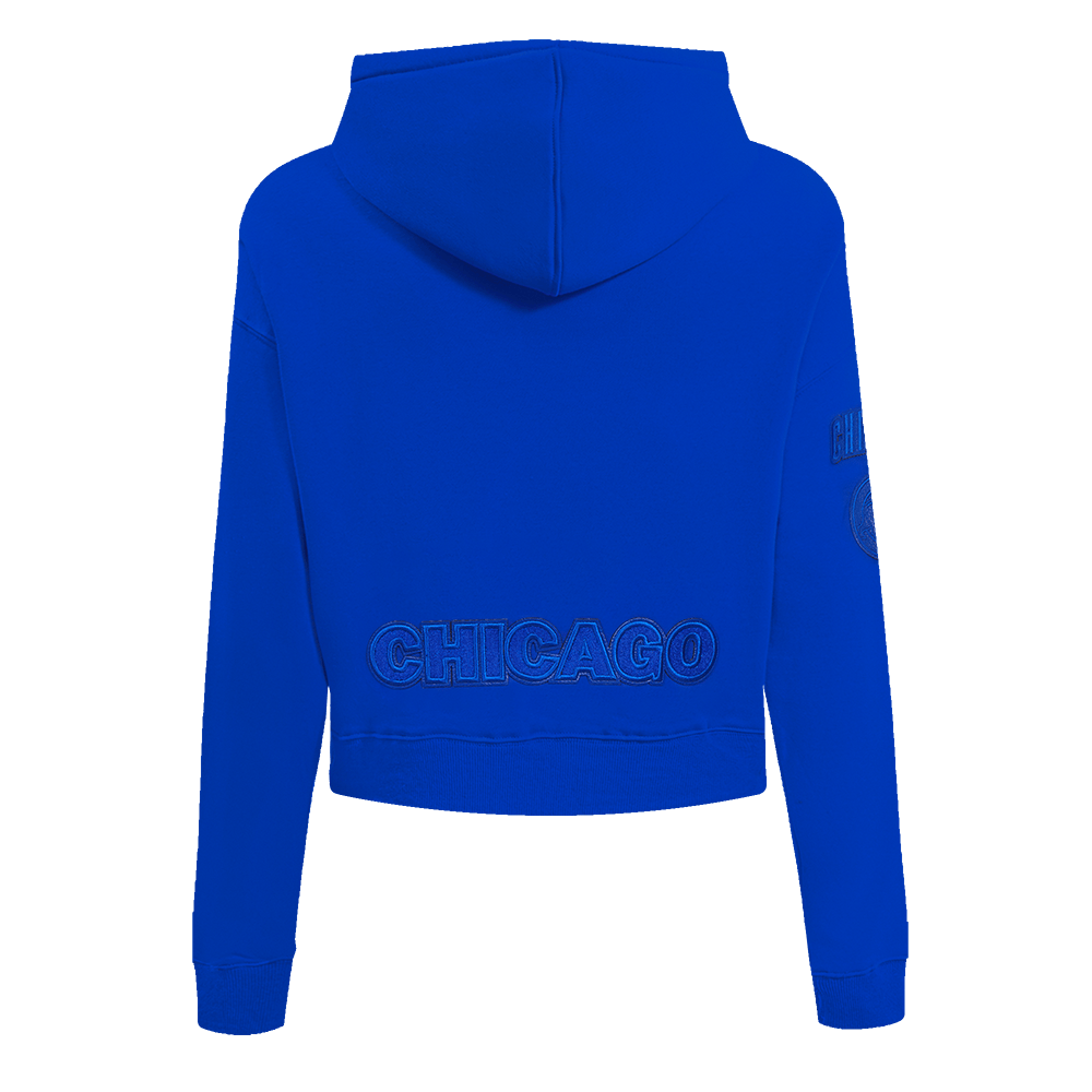 MLB CHICAGO CUBS TRIPLE TONAL WOMEN'S DOUBLE KNIT FULL ZIP HOODIE (ROYAL BLUE)