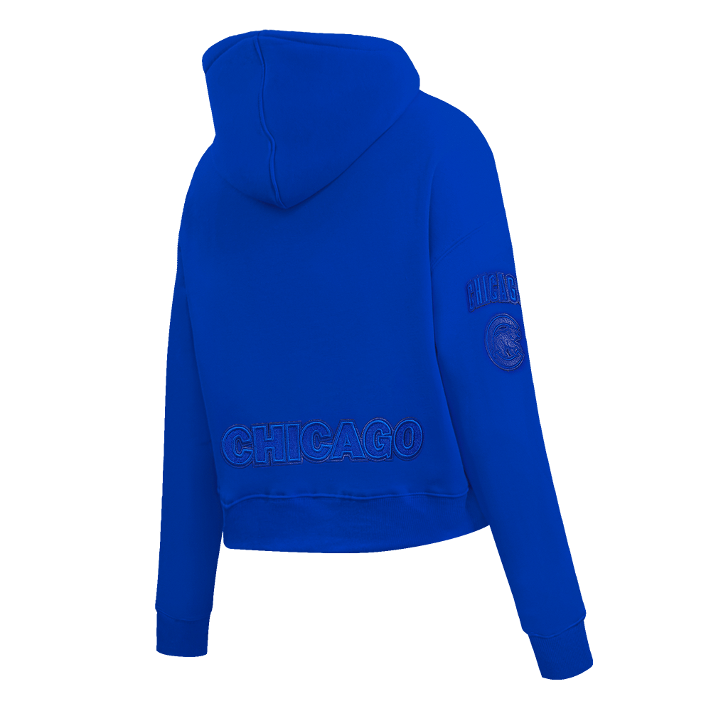 MLB CHICAGO CUBS TRIPLE TONAL WOMEN'S DOUBLE KNIT FULL ZIP HOODIE (ROYAL BLUE)