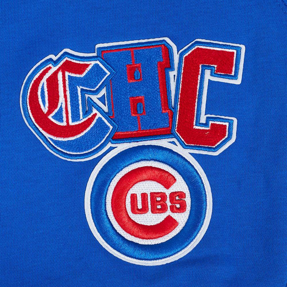 MLB CHICAGO CUBS CITY RANSOM WOMEN'S RIB FLC CROPPED PO HOODIE (ROYAL BLUE/RED)