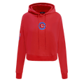 MLB CHICAGO CUBS CLASSIC WOMEN'S CROPPED PULLOVER HOODIE (RED)