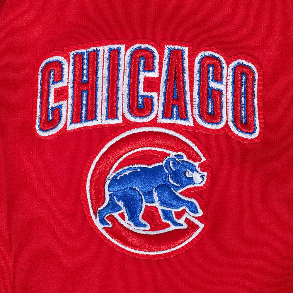 MLB CHICAGO CUBS CLASSIC WOMEN'S CROPPED PULLOVER HOODIE (RED)