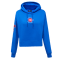 MLB CHICAGO CUBS CLASSIC WOMEN'S CROPPED PULLOVER HOODIE (ROYAL BLUE)