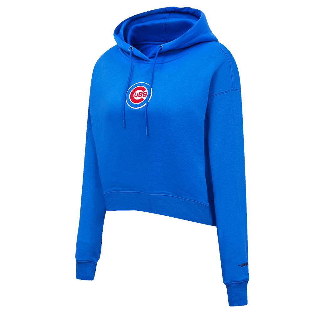 MLB CHICAGO CUBS CLASSIC WOMEN'S CROPPED PULLOVER HOODIE (ROYAL BLUE)