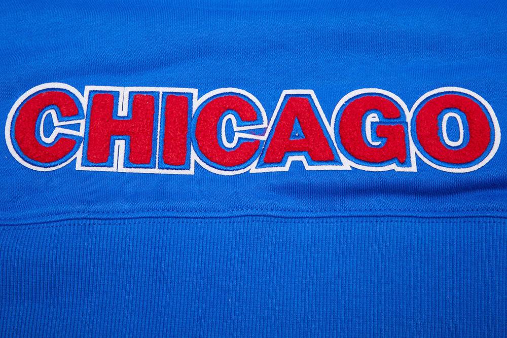MLB CHICAGO CUBS CLASSIC WOMEN'S CROPPED PULLOVER HOODIE (ROYAL BLUE)
