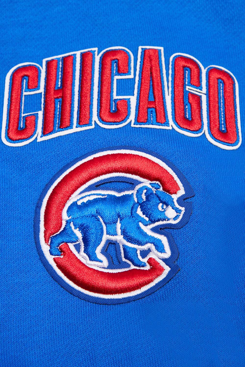 MLB CHICAGO CUBS CLASSIC WOMEN'S CROPPED PULLOVER HOODIE (ROYAL BLUE)