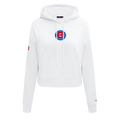 MLB CHICAGO CUBS CLASSIC WOMEN'S CROPPED PULLOVER HOODIE (WHITE)