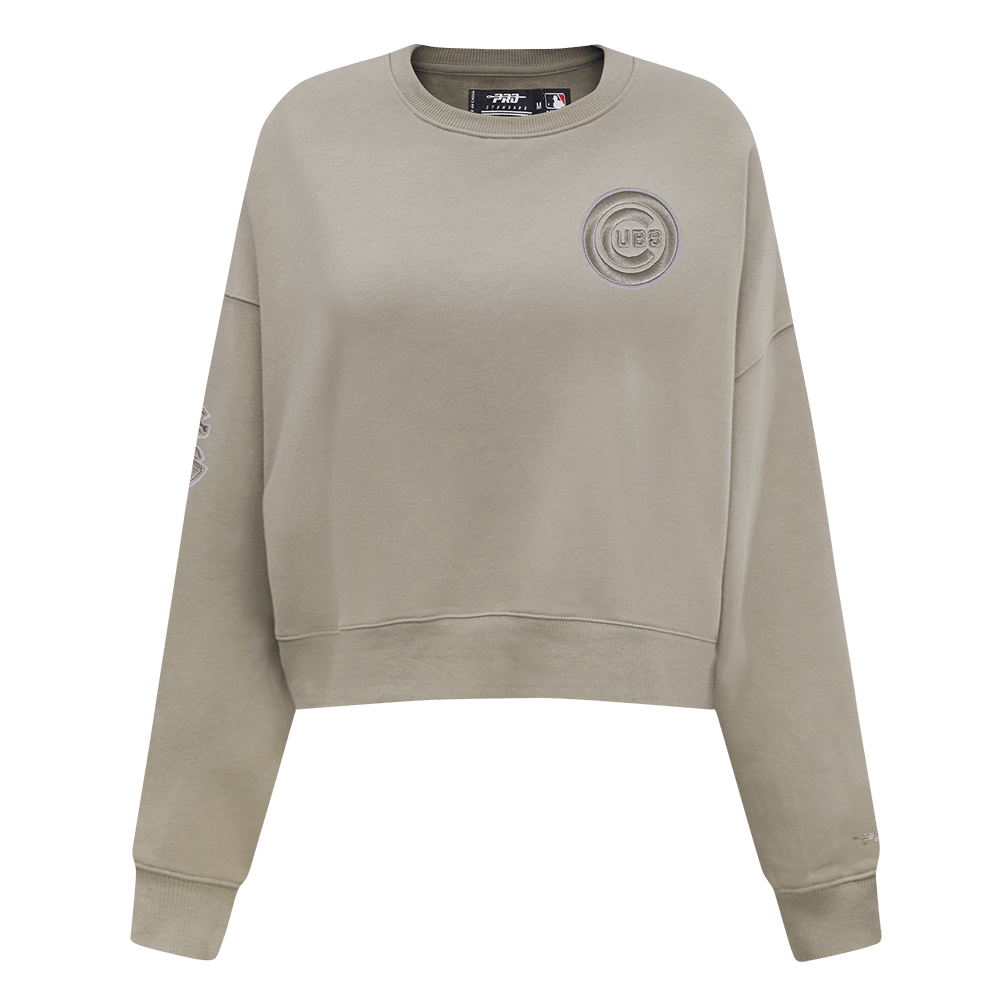 MLB CHICAGO CUBS NEUTRAL WOMEN'S CREWNECK (TAUPE)