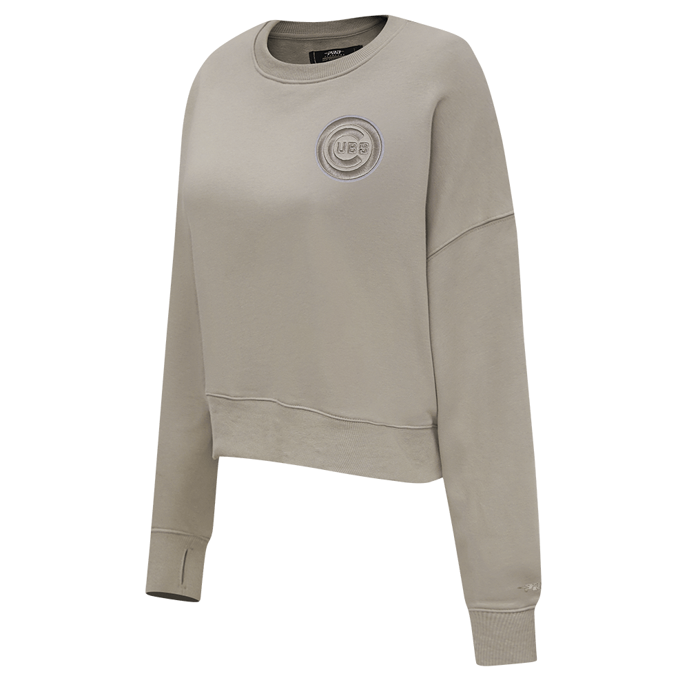 MLB CHICAGO CUBS NEUTRAL WOMEN'S CREWNECK (TAUPE)