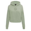 MLB CHICAGO CUBS NEUTRAL CROPPED FLEECE PULLOVER HOODIE (MOSS)