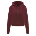 MLB CHICAGO CUBS NEUTRAL CROPPED FLEECE PULLOVER HOODIE (WINE)