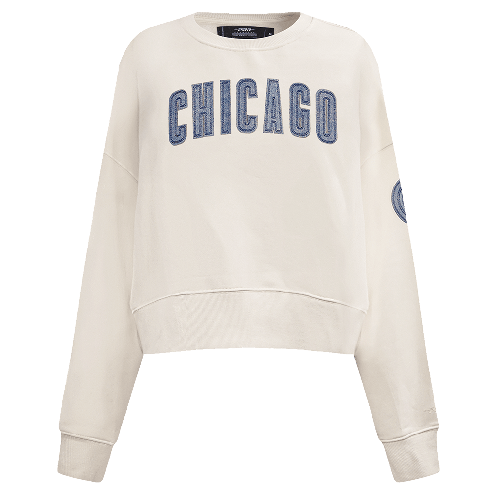 MLB CHICAGO CUBS VARSITY BLUES WOMEN'S CREWNECK (LINEN)