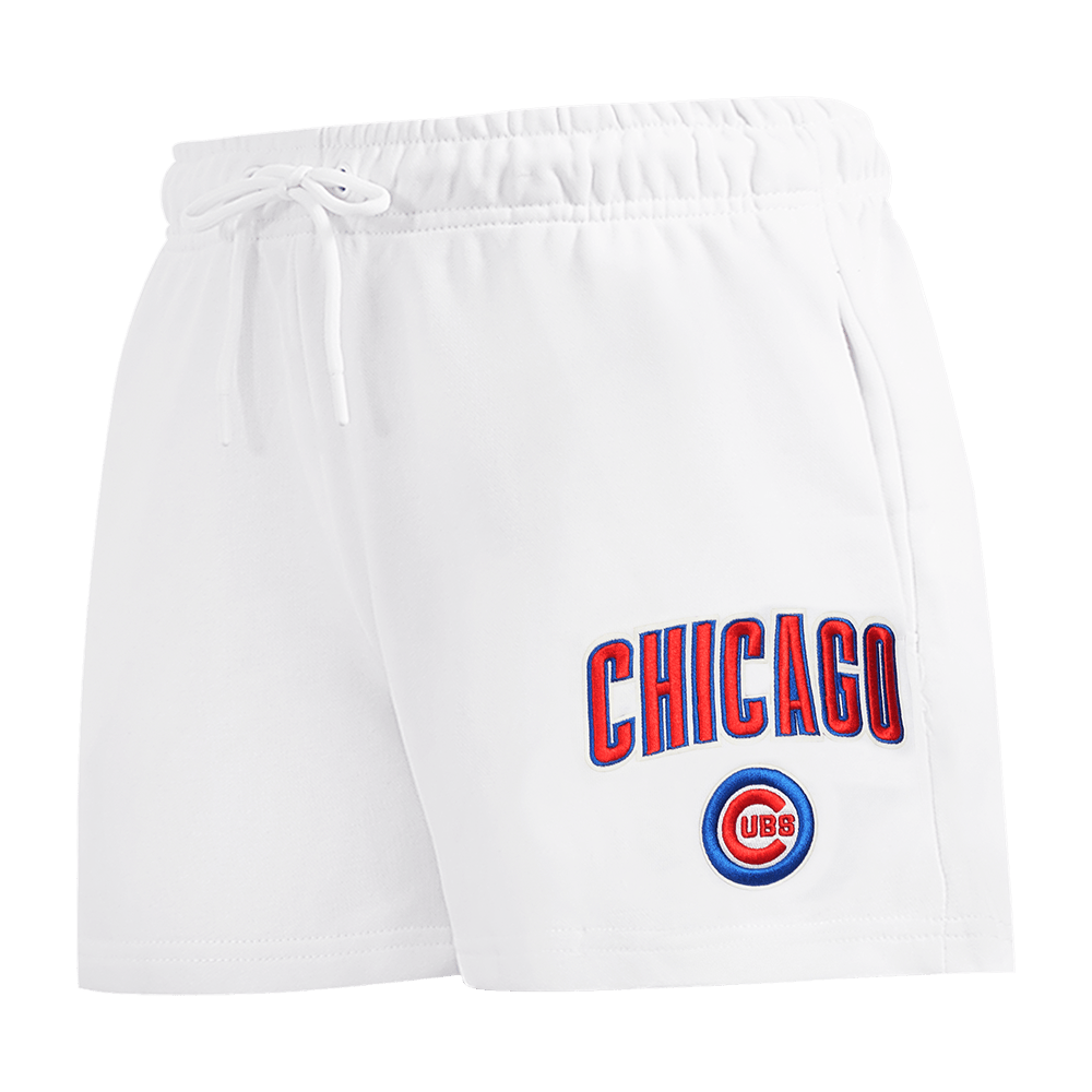 PANTALÓN CORTO DE FELPA CLÁSICO PARA MUJER MLB CHICAGO CUBS (BLANCO)