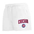 PANTALÓN CORTO DE FELPA CLÁSICO PARA MUJER MLB CHICAGO CUBS (BLANCO)