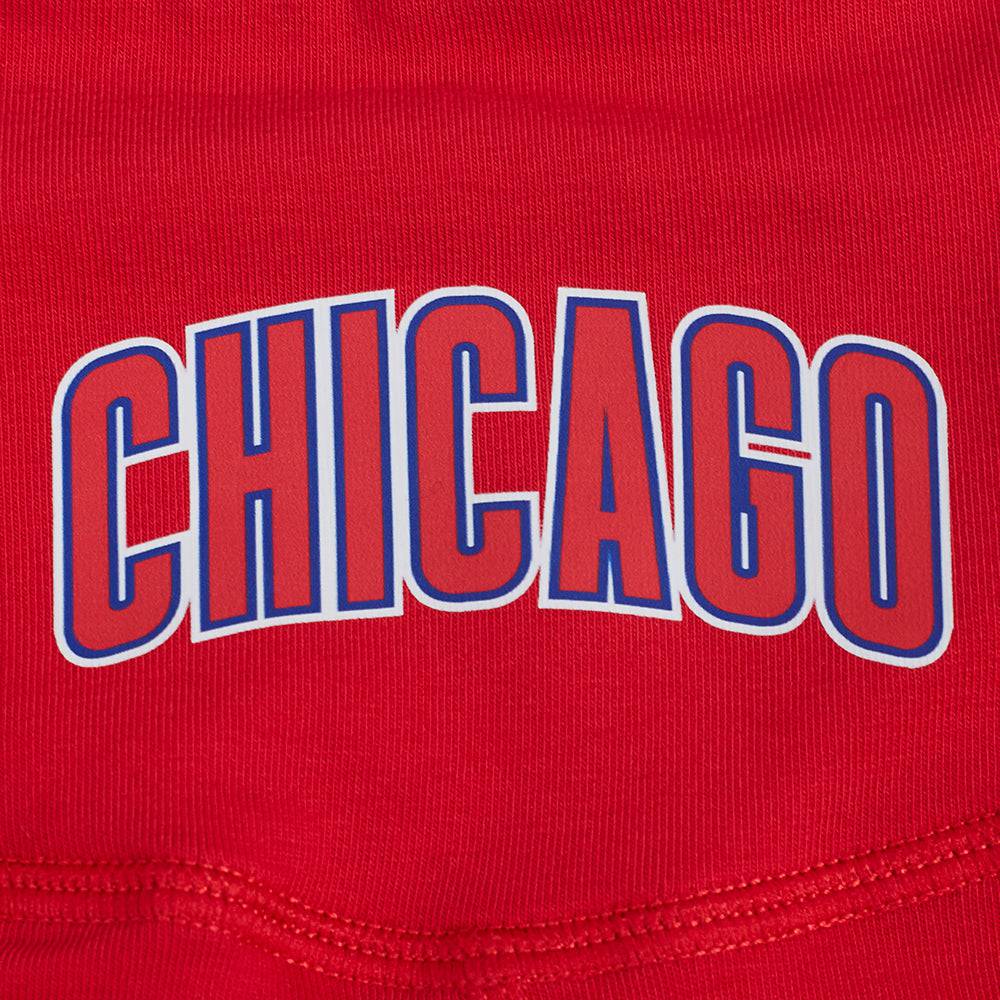 PANTALÓN CORTO CICLISTA CLÁSICO DE ALGODÓN PARA MUJER MLB CHICAGO CUBS (ROJO)