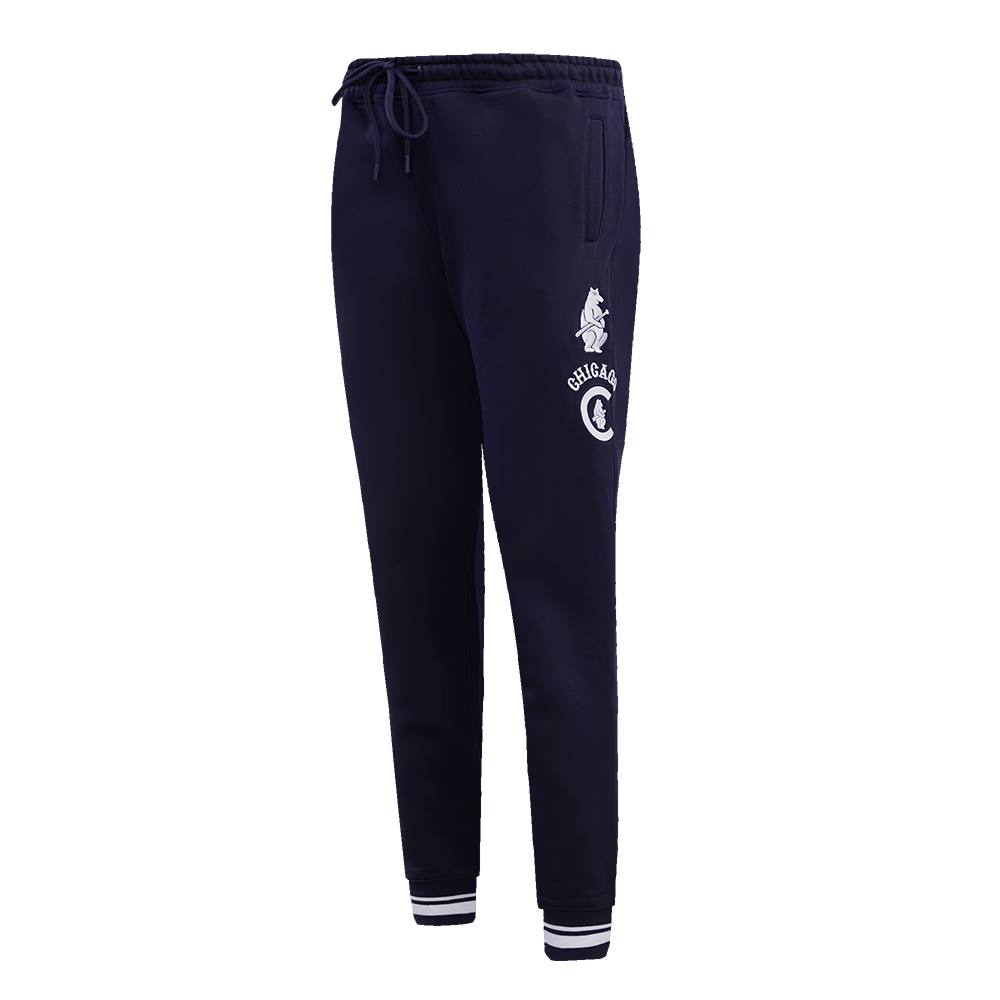 PANTALÓN DE CHÁNDAL DE ORO A LAS MUJERES MLB CHICAGO CUBS RETRO CLÁSICO (AZUL MARINO NOCHE)