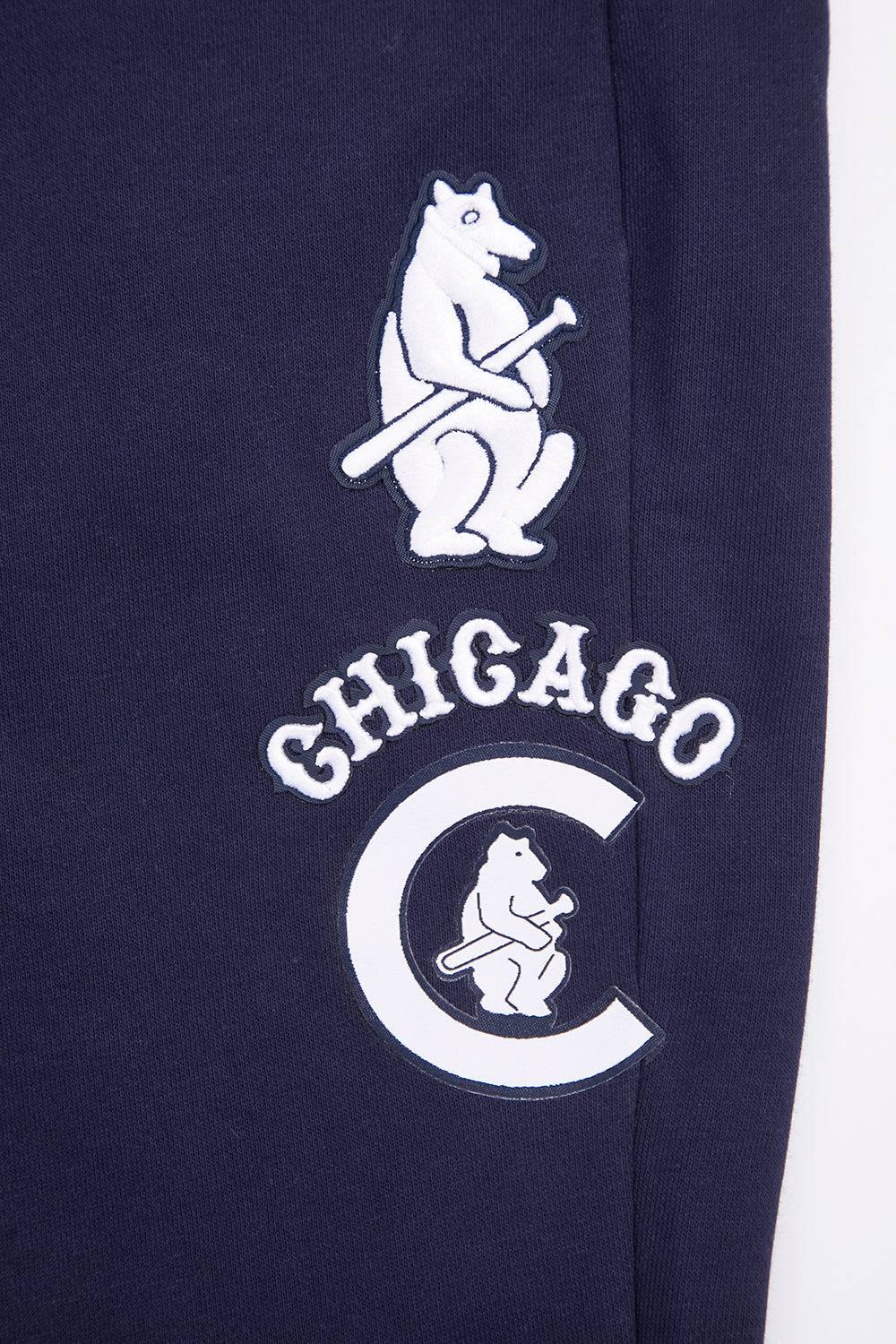 PANTALÓN DE CHÁNDAL DE ORO A LAS MUJERES MLB CHICAGO CUBS RETRO CLÁSICO (AZUL MARINO NOCHE)