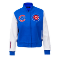 MLB CHICAGO CUBS CLASSIC WOMEN'S WOOL VARSITY JACKET (ROYAL BLUE/WHITE)
