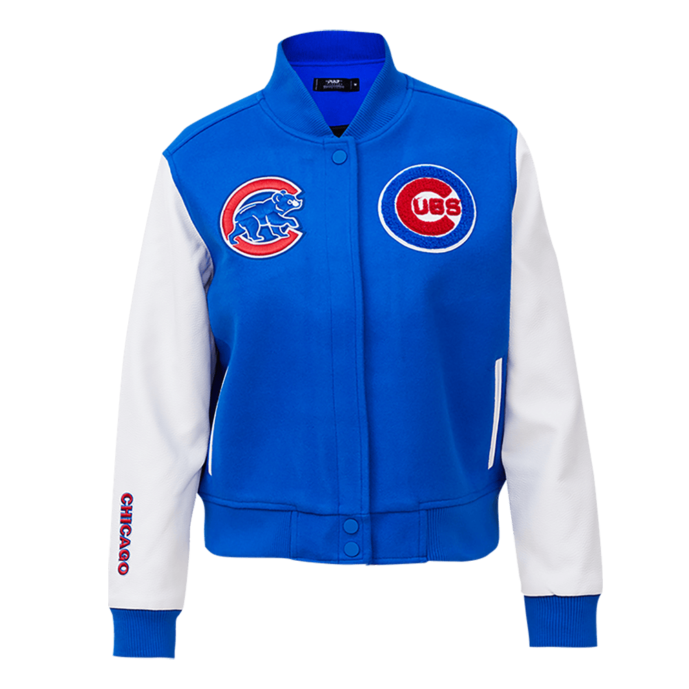 MLB CHICAGO CUBS CLASSIC WOMEN'S WOOL VARSITY JACKET (ROYAL BLUE/WHITE)
