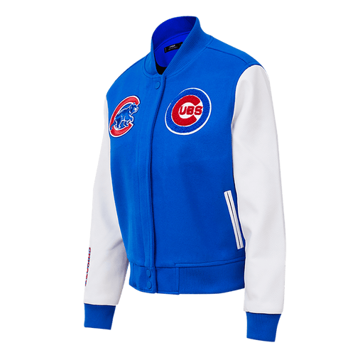 MLB CHICAGO CUBS CLASSIC WOMEN'S WOOL VARSITY JACKET (ROYAL BLUE/WHITE)