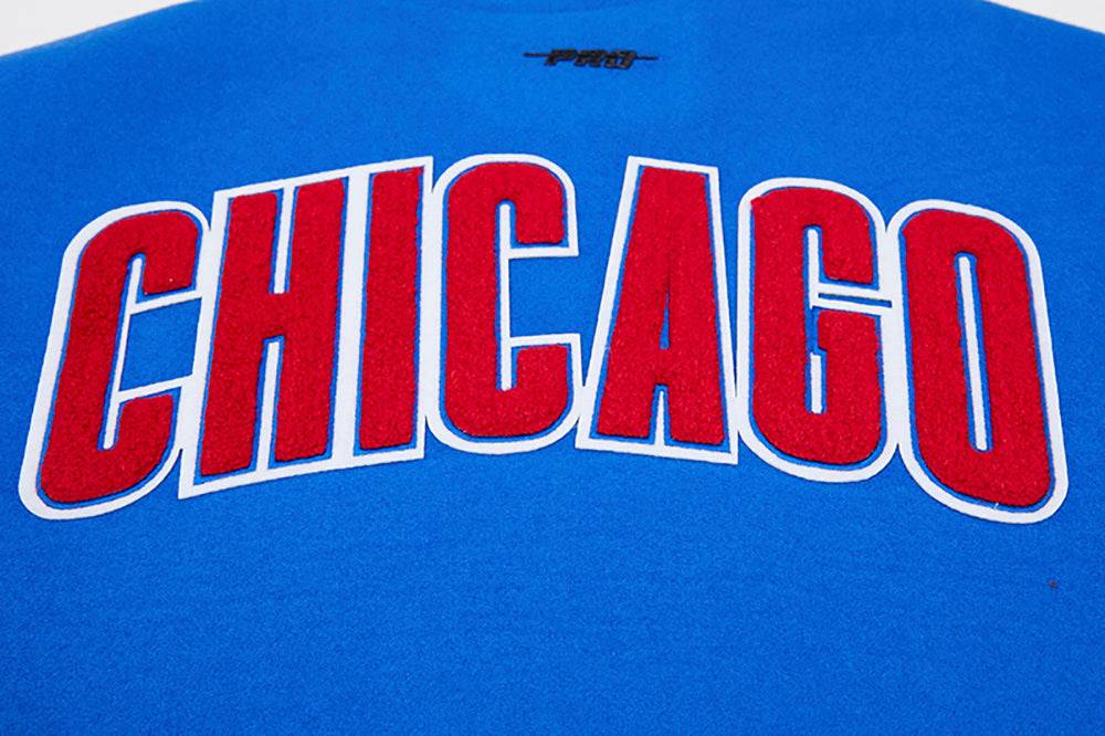 MLB CHICAGO CUBS CLASSIC WOMEN'S WOOL VARSITY JACKET (ROYAL BLUE/WHITE)