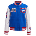 MLB CHICAGO CUBS MASHUP WOOL WOMEN'S VARSITY JACKET (ROYAL BLUE/RED)