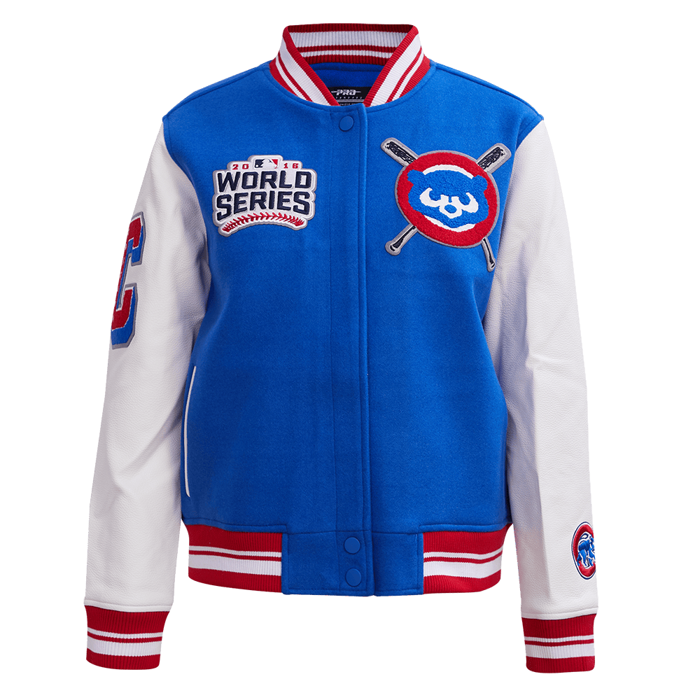 MLB CHICAGO CUBS MASHUP WOOL WOMEN'S VARSITY JACKET (ROYAL BLUE/RED)