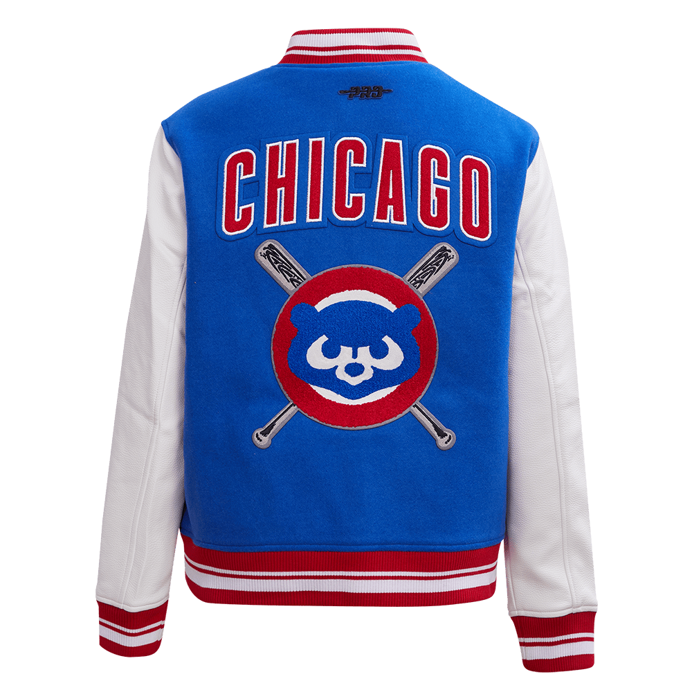 MLB CHICAGO CUBS MASHUP WOOL WOMEN'S VARSITY JACKET (ROYAL BLUE/RED)