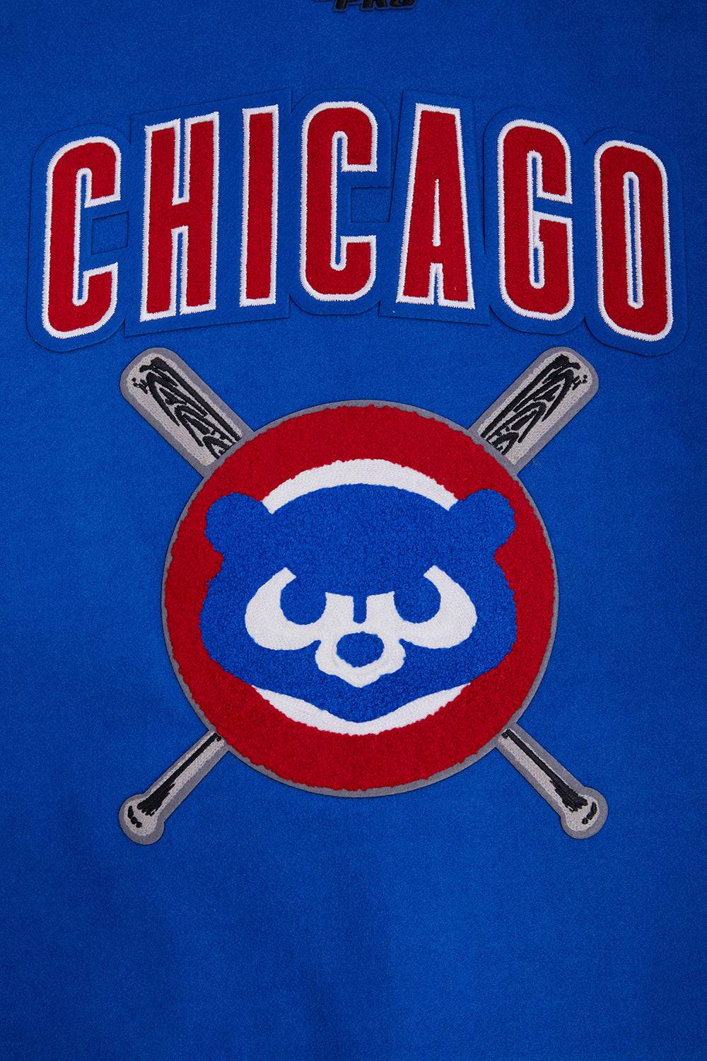 MLB CHICAGO CUBS MASHUP WOOL WOMEN'S VARSITY JACKET (ROYAL BLUE/RED)