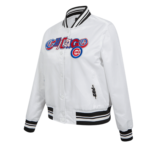MLB CHICAGO CUBS CITY RANSOM WOMEN'S RIB SATIN JACKET (WHITE/BLACK)