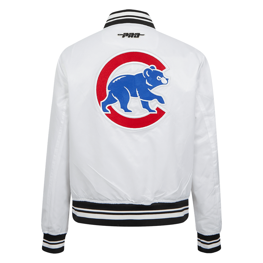 MLB CHICAGO CUBS CITY RANSOM WOMEN'S RIB SATIN JACKET (WHITE/BLACK)