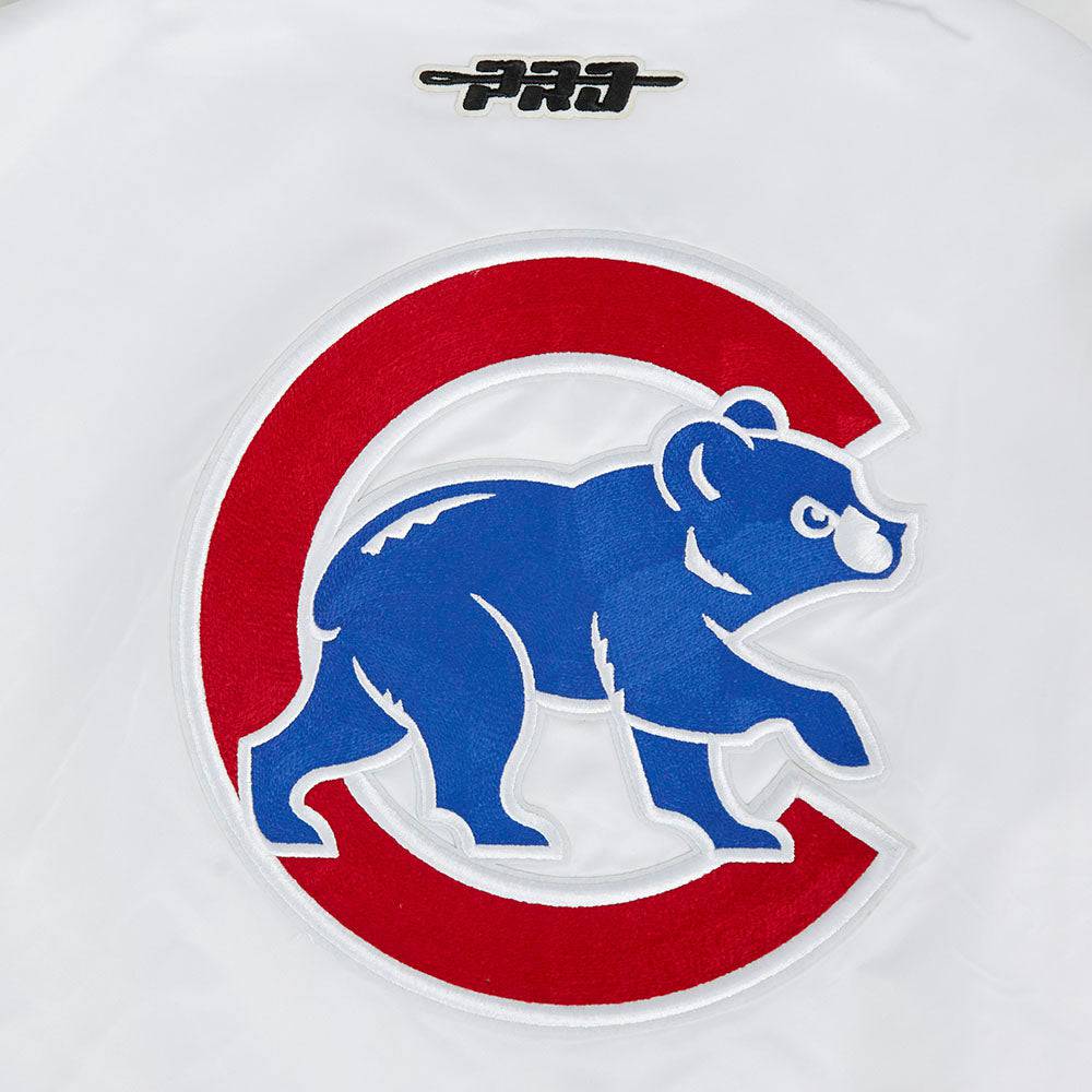 MLB CHICAGO CUBS CITY RANSOM WOMEN'S RIB SATIN JACKET (WHITE/BLACK)