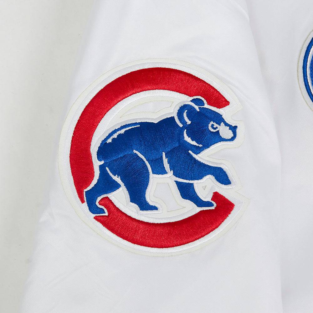 MLB CHICAGO CUBS CITY RANSOM WOMEN'S RIB SATIN JACKET (WHITE/BLACK)