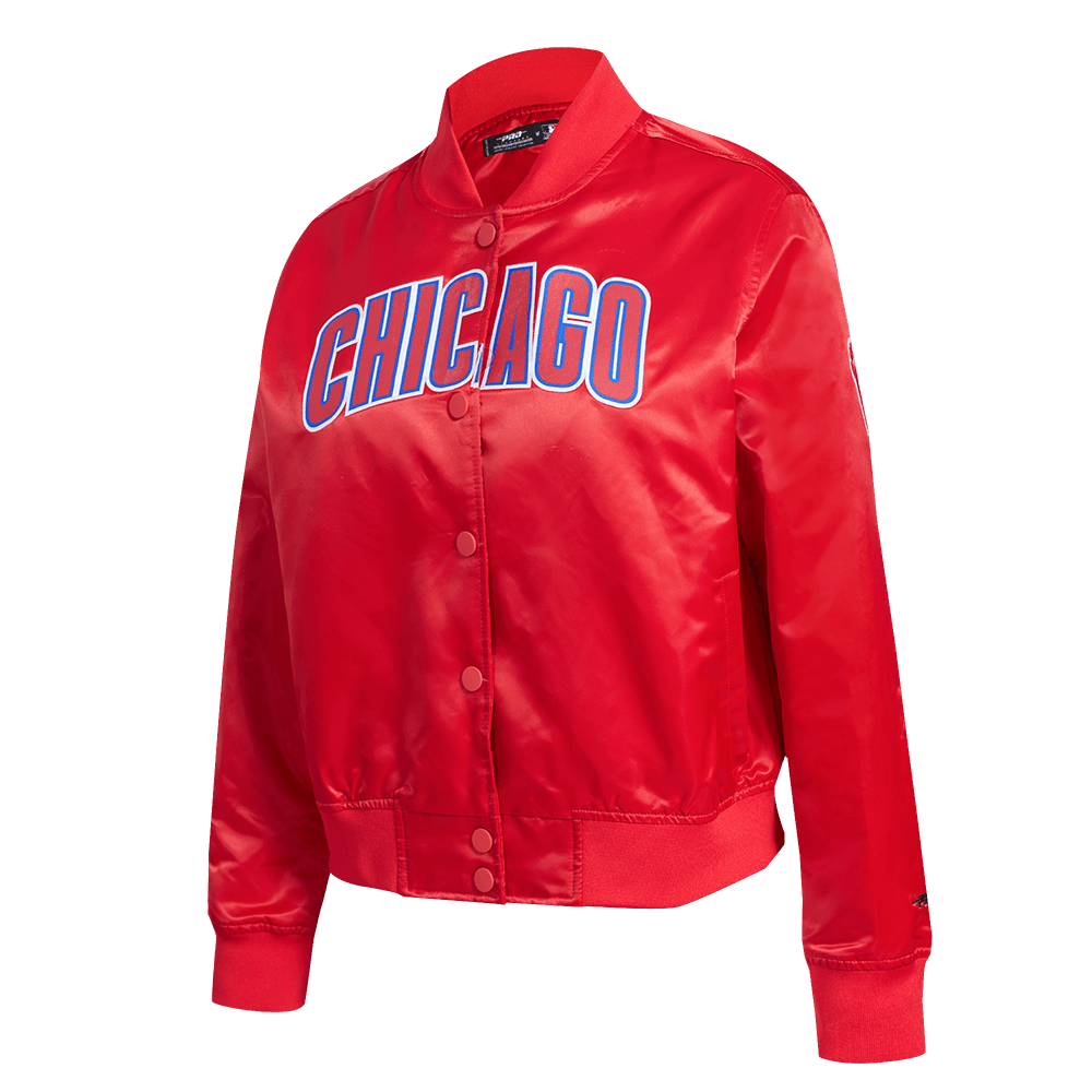 MLB CHICAGO CUBS CLASSIC WOMEN'S SATIN JACKET (RED)