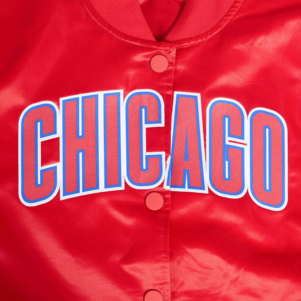 MLB CHICAGO CUBS CLASSIC WOMEN'S SATIN JACKET (RED)