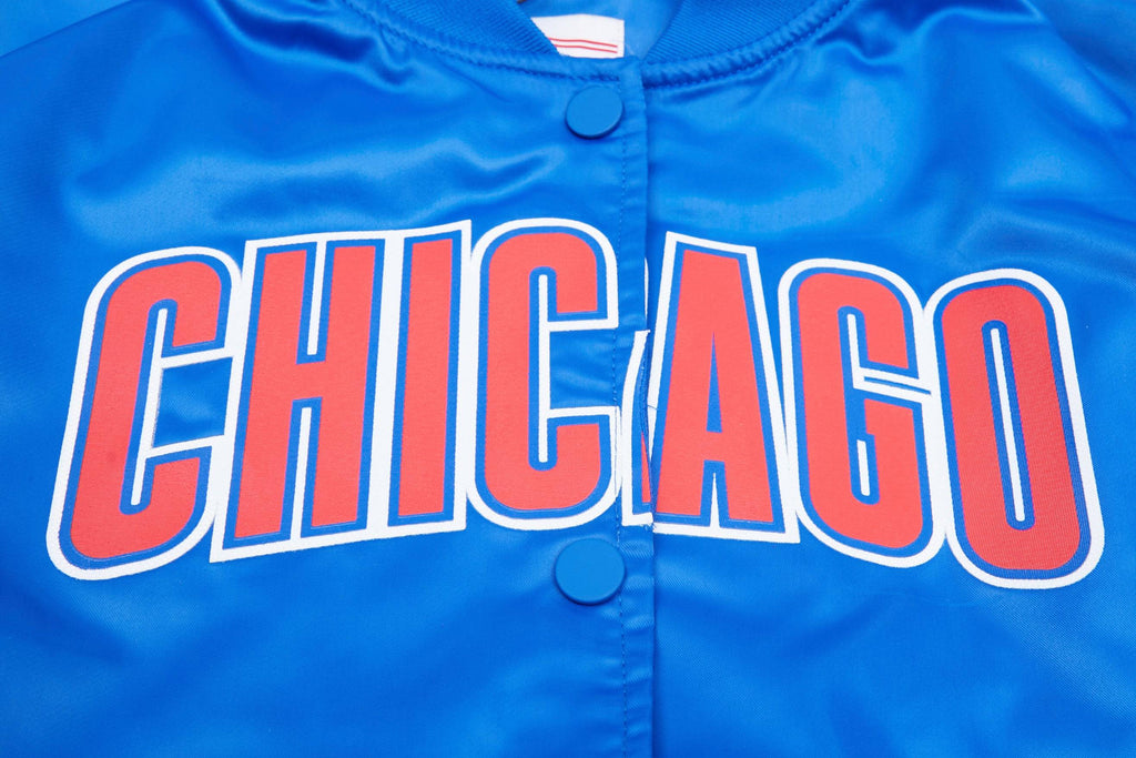 MLB CHICAGO CUBS CLASSIC WOMEN'S SATIN JACKET (ROYAL BLUE)