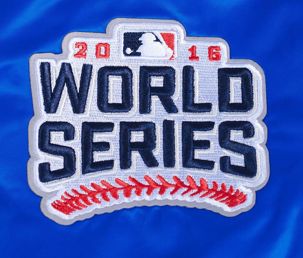 CHAQUETA DE SATÉN MASHUP PARA MUJER MLB CHICAGO CUBS (AZUL REAL/ROJO)